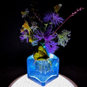 Late Mixed Flowers in Blue Ink Bottle Notecards