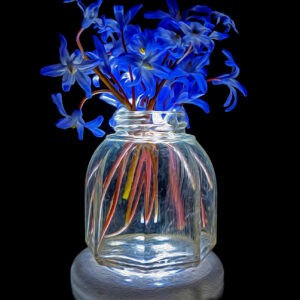 Blue and Red in Octagon Notecards