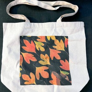 Sassafras Arrangement with Cat Tail Gusseted Tote Bag - Size Medium