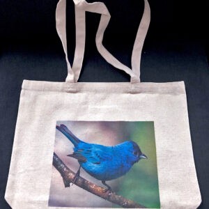 Indigo Bunting Gusseted Tote Bag - Size Medium