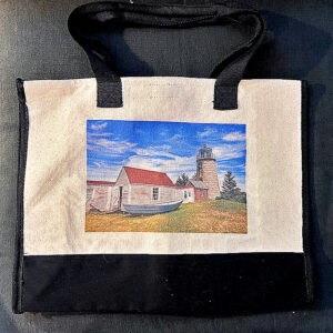 Monhegan Island Lighthouse Large Tote Bag - Size Large
