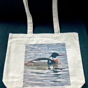 Red-breasted Merganser Gusseted Tote Bag - Size Medium