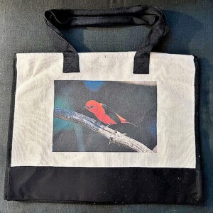 Scarlet Tanager Large Tote Bag - Size Large